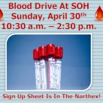 SOH Spring Blood Drive Is April 30th