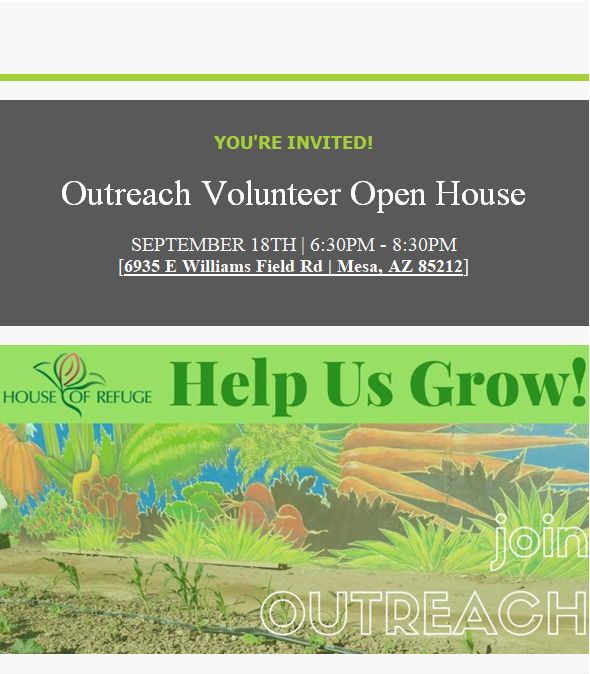 House Of Refuge Outreach Open House