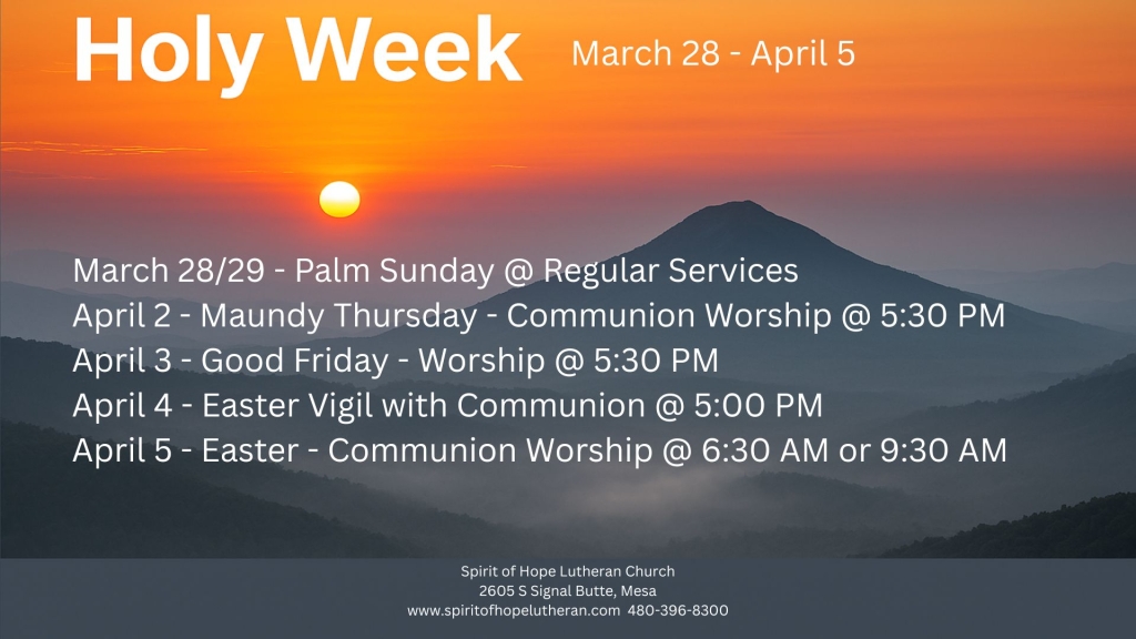 Holy Week 2026